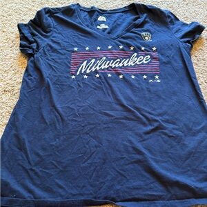 Milwaukee/Brewers  Dark Blue Graphic Tee